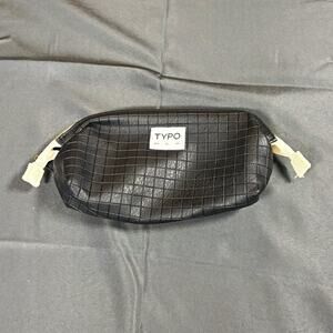 TYPO Black PVC Zipper Makeup Bag Zip Pouch Model TYPO MPN 1638502 9x3x2 in